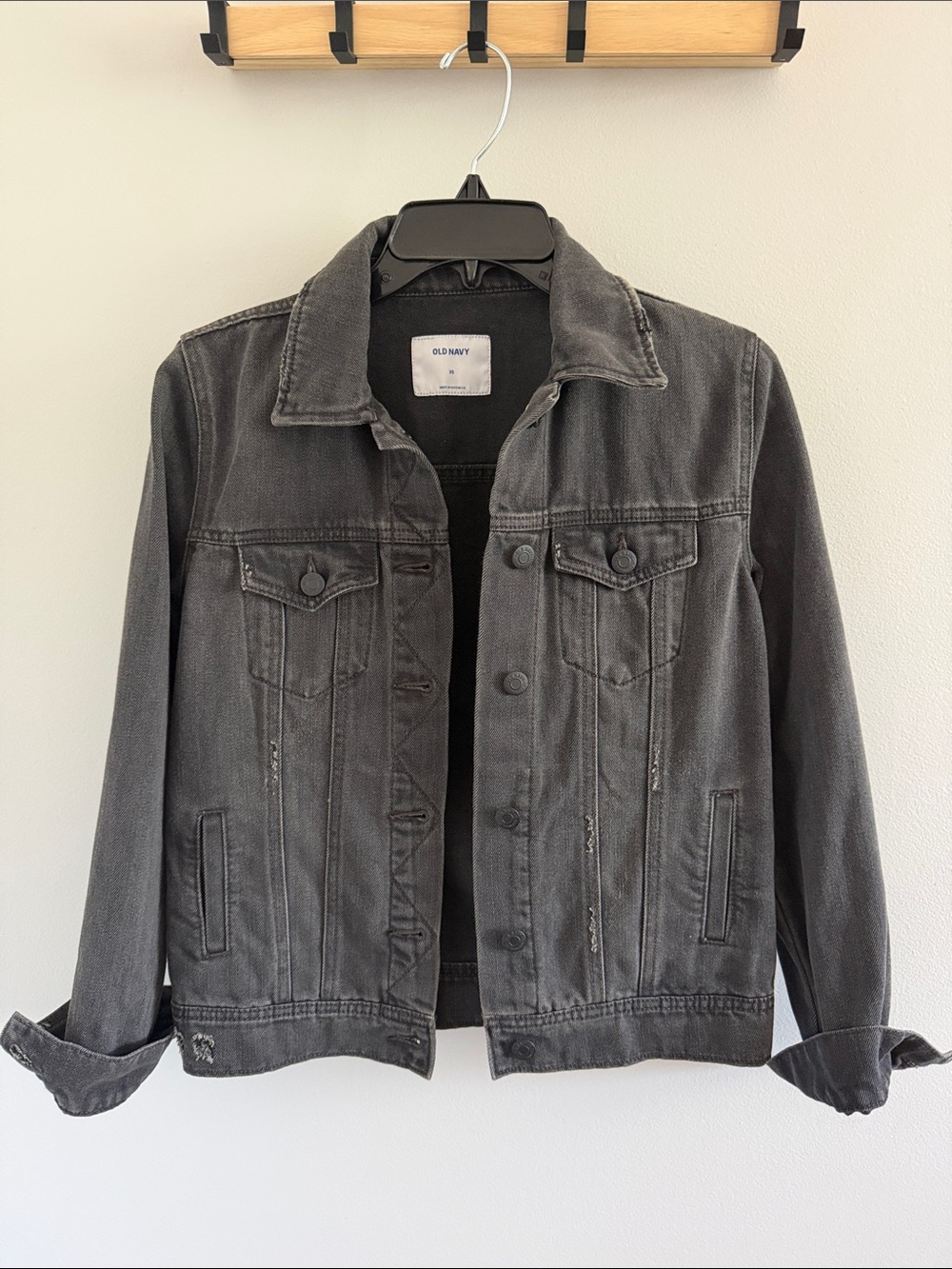 Old Navy Women's Charcoal Gray Denim Jean Jacket